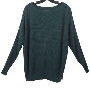 Lane Bryant Green Pullover Knit Sweater Womens Size 22/24 Long Sleeve